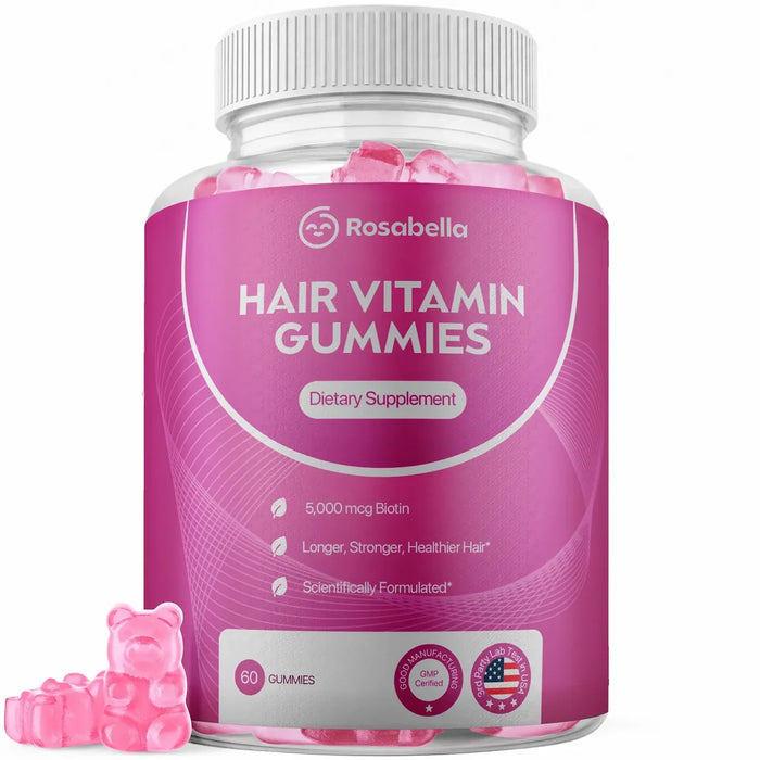 Rosabella Biotin Gummies (5000mg) for Hair, Skin & Nails Growth